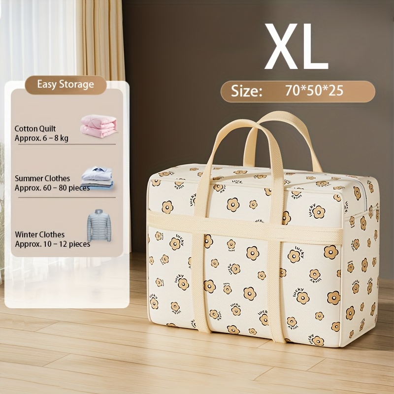 TEMU Oversized Storage Bags For Clothes And Comforters, Available In Various Sizes, Sturdy And Thickened For Travel Organization, Storing Blankets,
