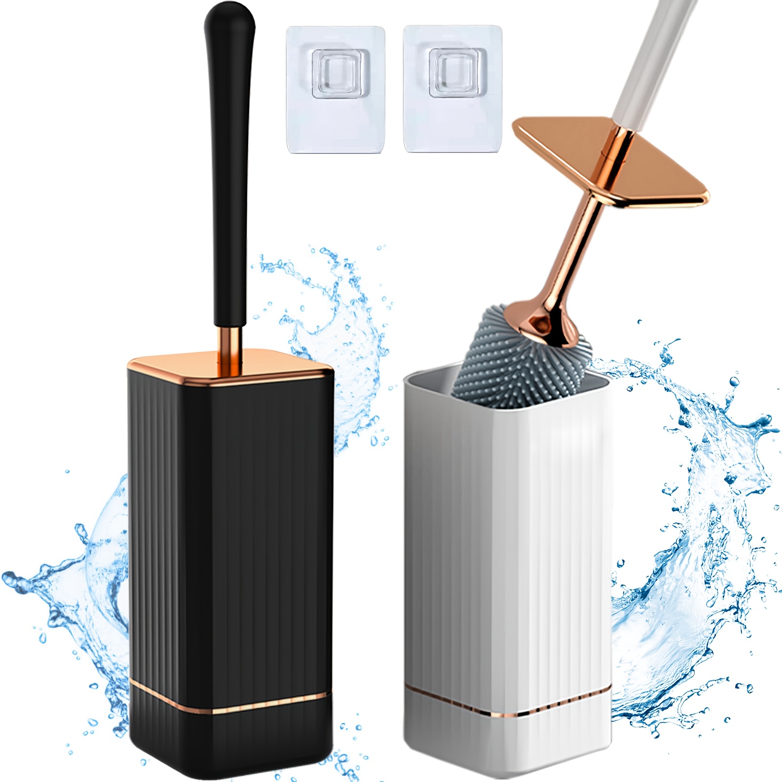 

1 Toilet Brush And Holder Set, Featuring A Stylish Design With A Comfortable Long Handle, Modern Bathroom Decor And Effective Cleaning, And .