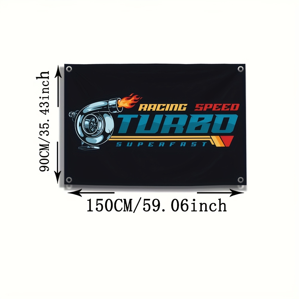 TEMU 1pc T- Automotive Accessories Hanging Flag Banner, 3x5/4x6ft, Four-grommet Polyester Fabric, Suitable For Home, Garage, Bar Decorative Flags,