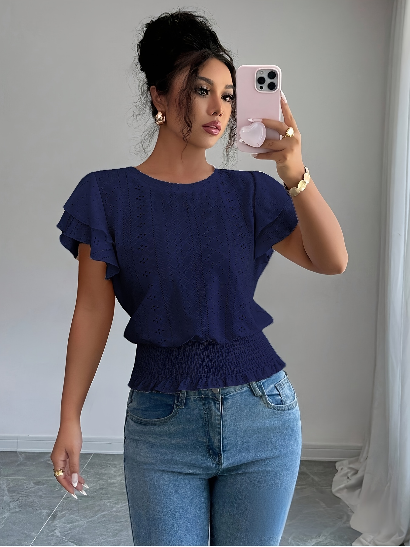 ladies elegant   sleeve short sleeve t shirt