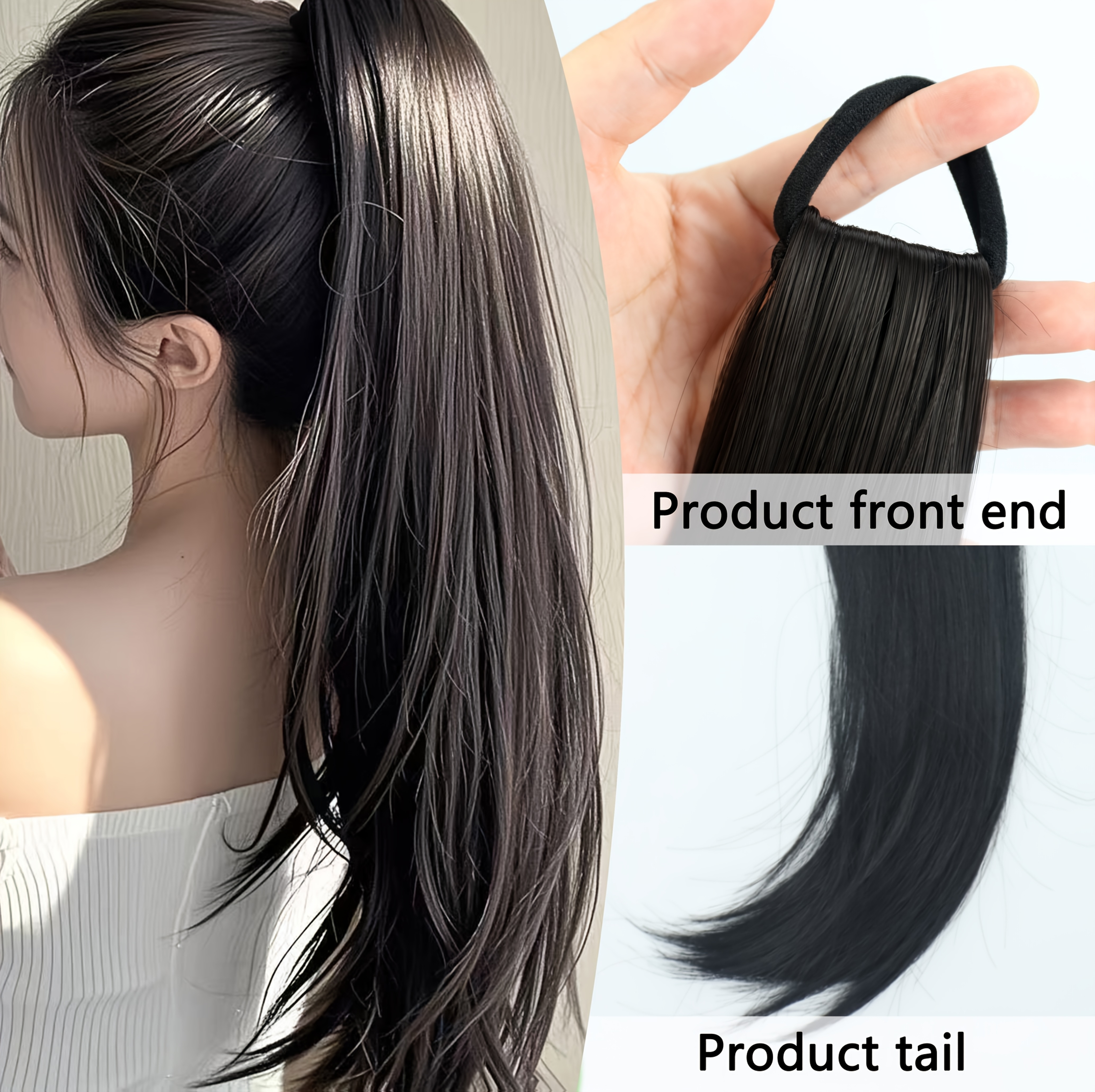 elegant 21 synthetic hair piece for women straight ponytail extension with high   loop natural looking long hair for all ages   multiple styling options ponytail hair extensions versatile hairpiece easy application loop details 2