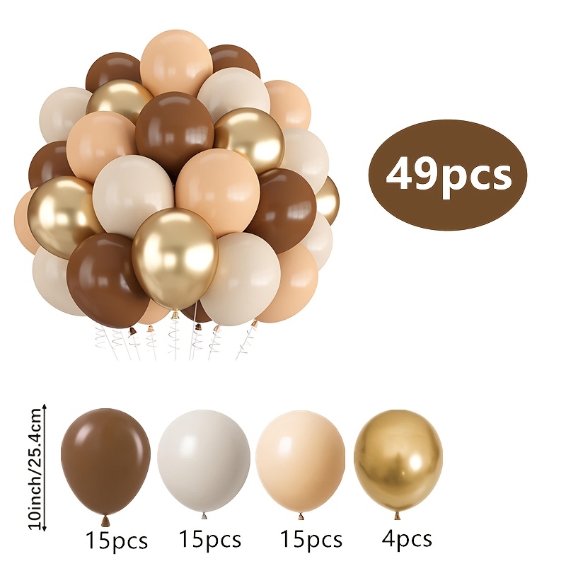 TEMU Juego de 49 piezas de arena marrón, piel blanca y color dorado metálico, adecuado para fiestas de estilo bohemio como , decoraciones de , ,