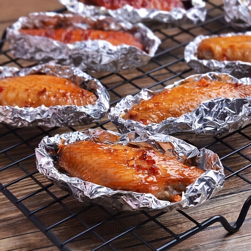 1 Pack Heavy Duty Aluminum Foil Roll - 30.48 cm Wide Food Grade Thick Kitchen Foil, Non-Stick & Waterproof Easy Tear (With Cutter Box) | for Food Storage, BBQ Prep, Graduation Party Decor, Summer Picnics | 65.66 Sq Ft, Disposable Food Storage