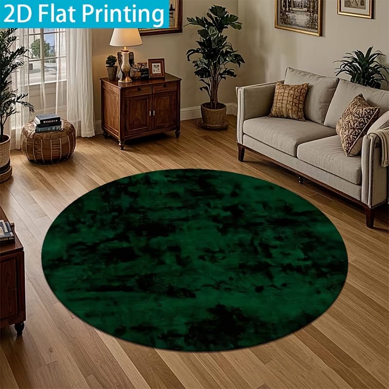 TEMU 2d Flat 1pc Texture Round Area Rug, Soft And Lightweight Knit Polyester, Non-slip Machine Washable, Durable Easy Clean, Ideal For Living Room,