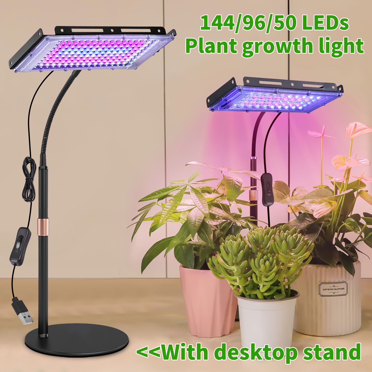 144 96 50 leds led desk plant light indoor Temu Greece
