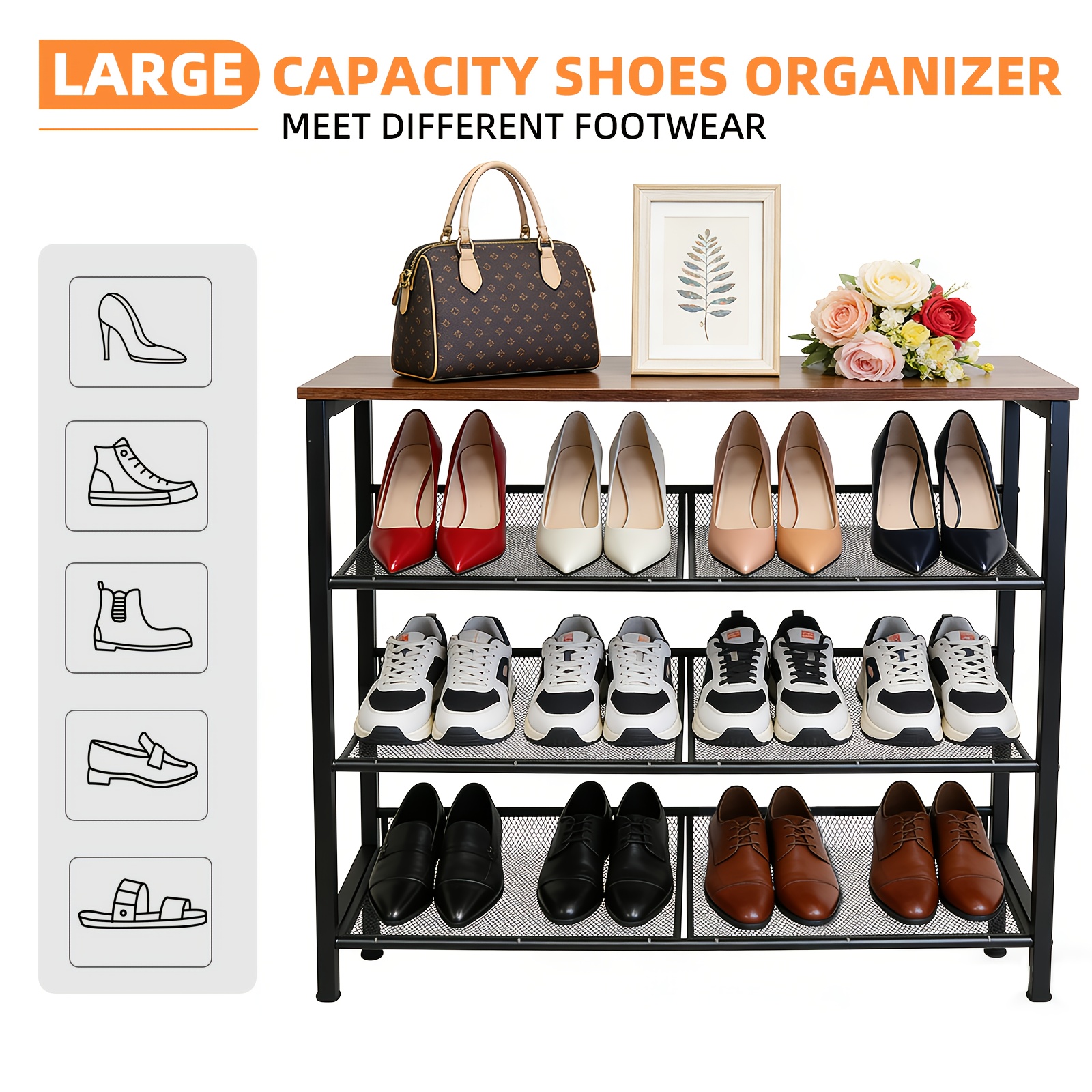 TEMU The Shoe Rack And Storage Cabinet Is Suitable For Corridors, Foyers, Bedrooms, And Living Rooms. Detachable And Easy To Assemble, With A Large