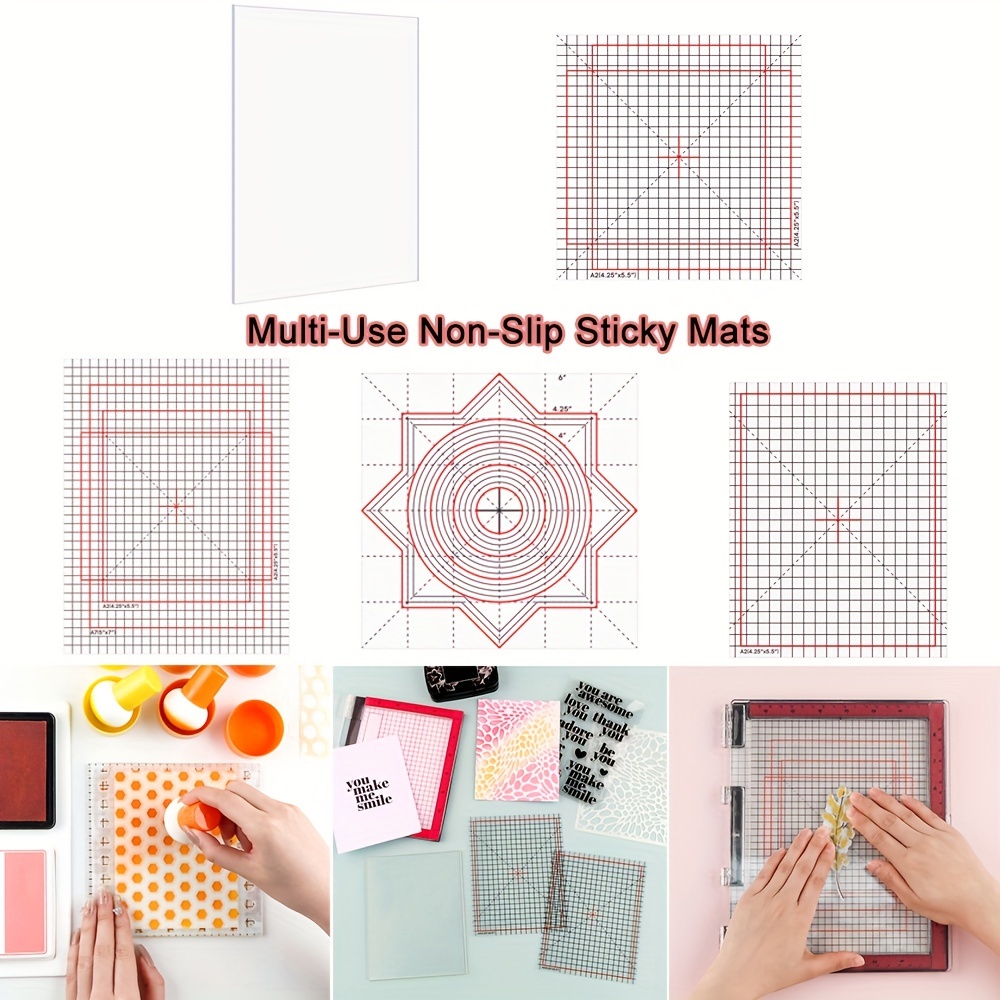 

Baofali Non-slip Sticky Mats For Crafting - Multi-use Photopolymer Grip Pads For Stamp Positioning & Cardstock Holding