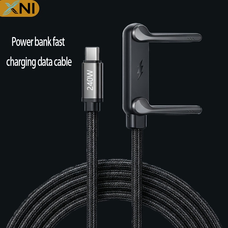 Xni 240w Foldable Phone Stand Data Cable Dual Type-c Super Fast Charging, Bend, Desktop Phone Stand, Suitable For Mobile Phones And Computers, Fast Charging Cable