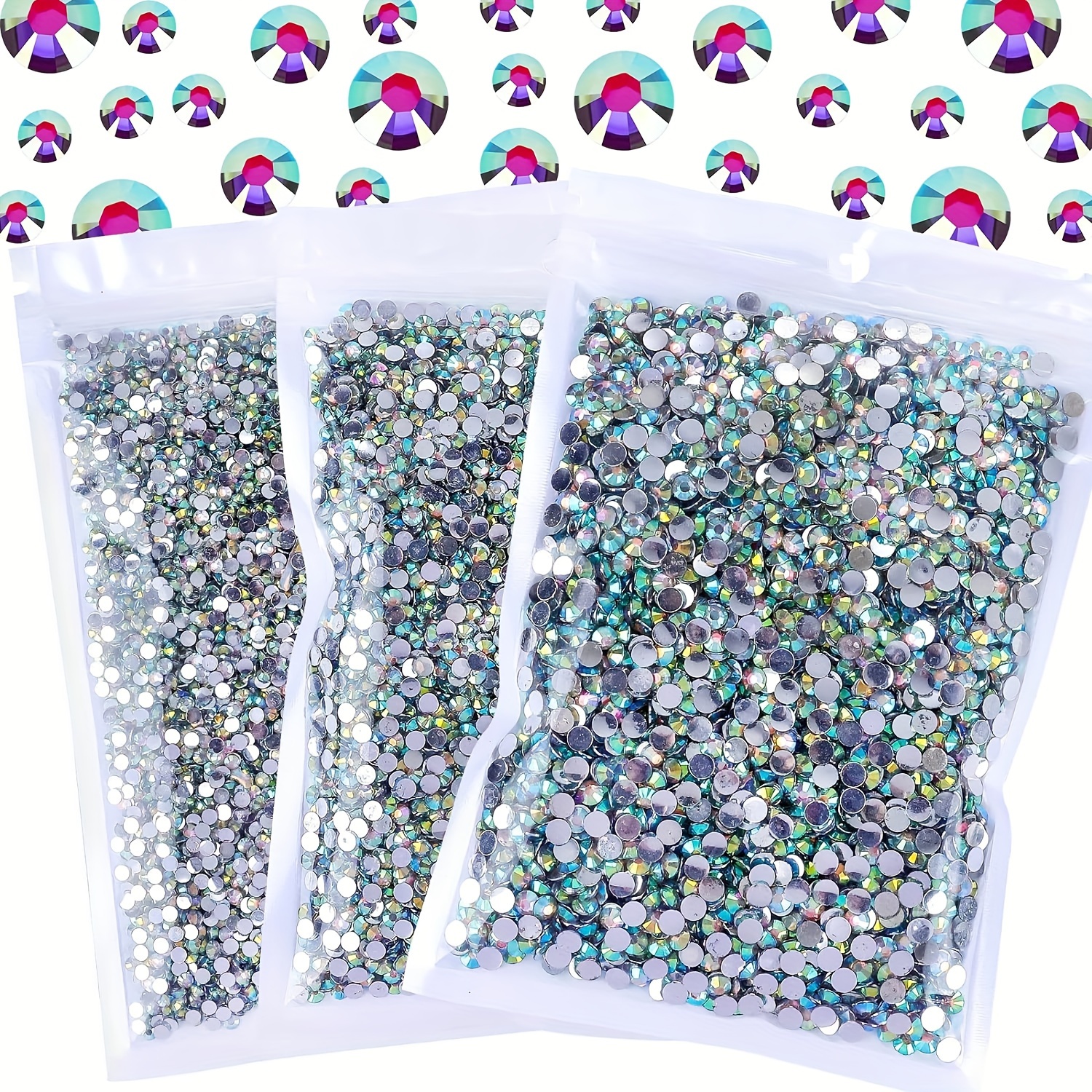 

6000pcs Ab Rhinestones - 3mm, 4mm, 5mm For Diy Crafts, , Clothing Embellishments, Art Decorations, And Accessories - For And