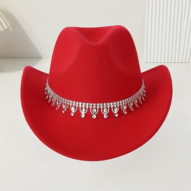 TEMU 1pc Sparkling Decoration For Women And Men Cowboy Additions, Festive Headwear, Durable Headgear, Party Accessory, Stylish Headwear, High-quality