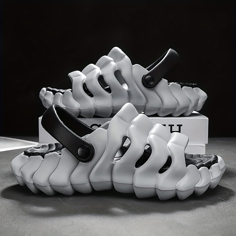 mens summer 2025 sports slide sandals anti slip odor resistant thick sole height increasing casual eva slip on shoes in trendy   comfortable footwear trendy slippers eva material sandals strappy sandal Product details 1