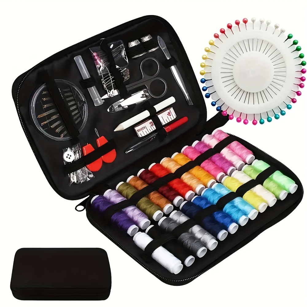 TEMU Premium Sewing Kit For Beginners And Professionals - Complete Sewing Supplies Set With , Needles, Scissors, , Measuring Tape - Portable And