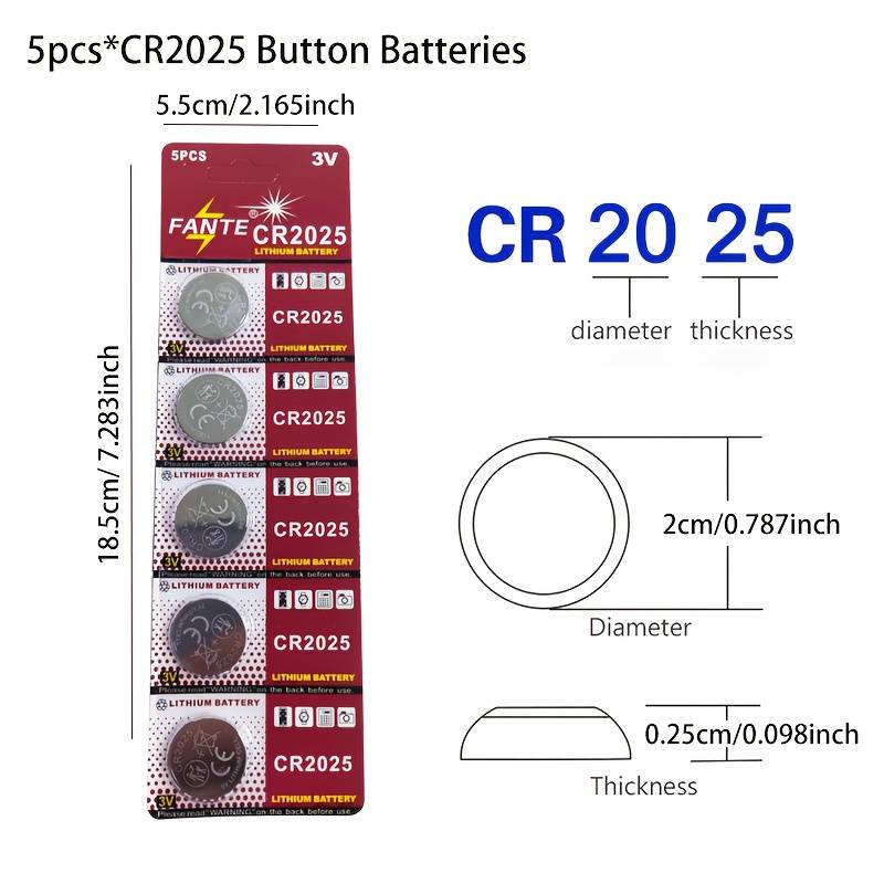 Confezione Da 25 Batterie CR2032 Al Litio 3V – Senza Mercurio, Antigoccia, 3 Anni Di Durata, Per Orologi E Dispositivi Elettronici