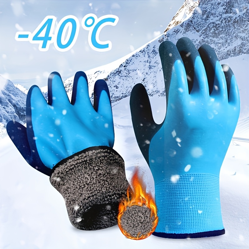 

1 Pair Of Cold-resistant Winter Waterproof Work Gloves For Men, Warm And Mechanical Gloves, Suitable For Cold Weather, Refrigerator Resistant To Low Temperature Winter Fishing