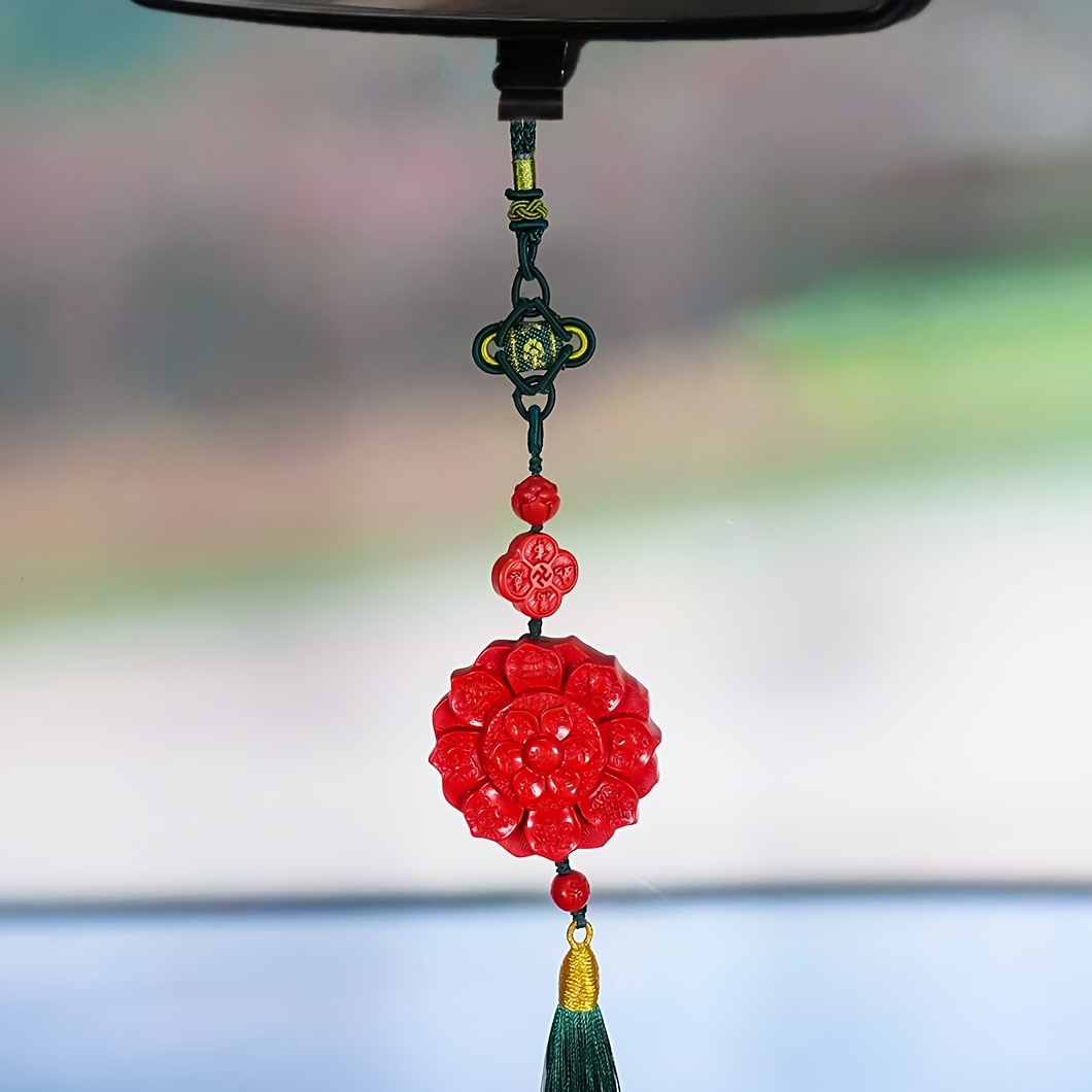 Chinese Style Cinnabar Lotus Lantern Pendant, Gift