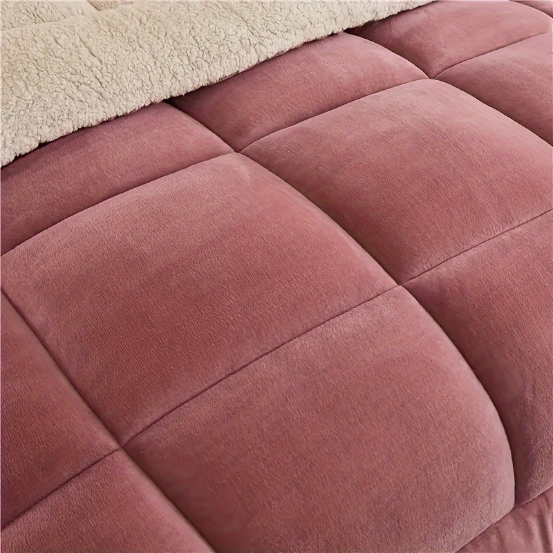 1pc   comforter   quilted   breathable box stitch solid color comforter machine washable bedroom warm autumn and winter comforter details 18