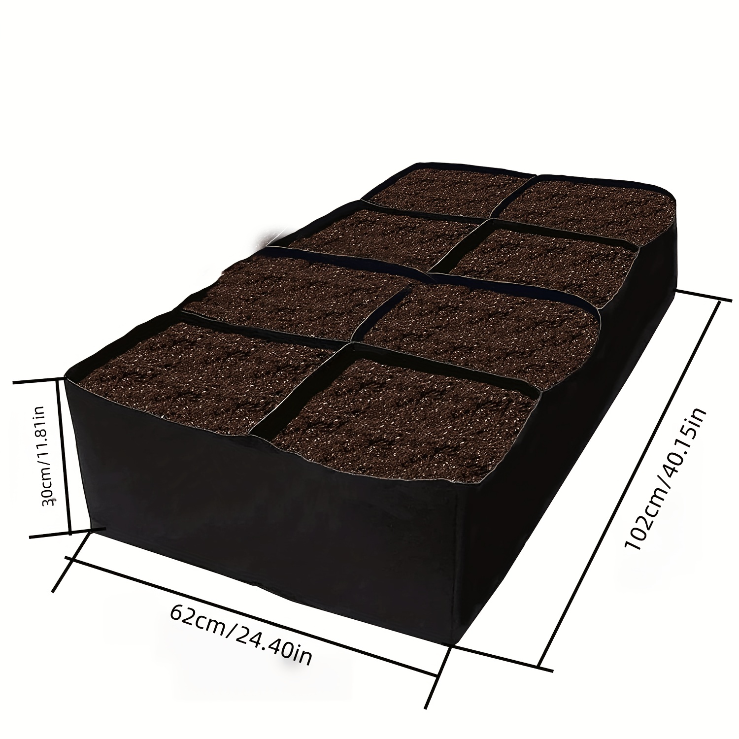 TEMU 8-pocket Gardening Planting Bag - Breathable And Heightened Planting Container, Seedling Bag-style , Suitable For Vegetables, Potatoes, And