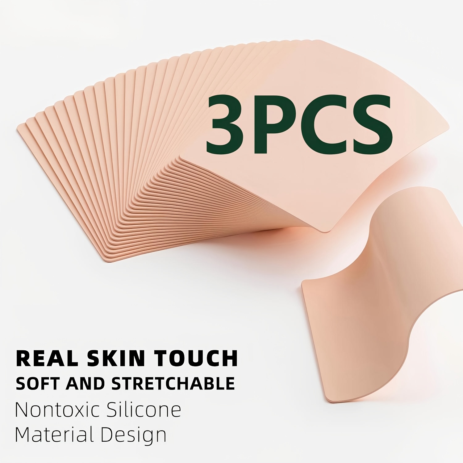 TEMU 3 Sheets 1mm Blank Tattoo Practice Skin, 5.5inch*4inch, Silicone Fake Skin For ' Color Testing, Double-sided Line Practice Skin, Suitable For