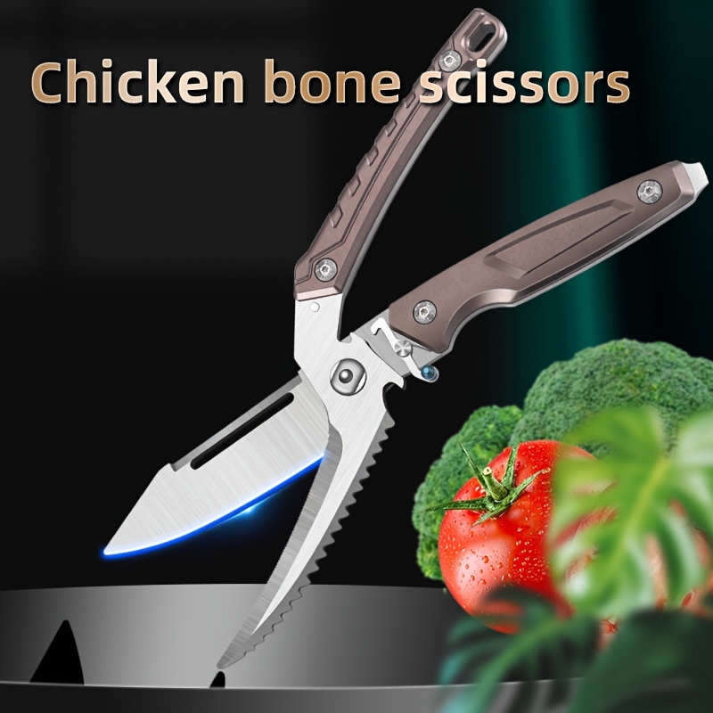 

Multi Functional Kitchen Scissors, Chicken Bone Scissors, Camping Home And Commercial Scissors, One-piece Molding, Sharp And , 1pc