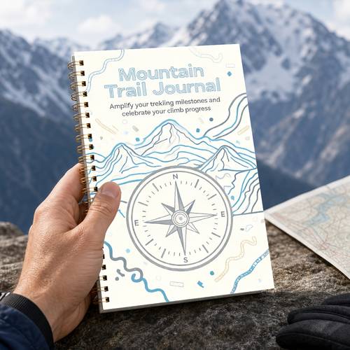 hiking planner and route for for trail navigation planning packing checklists and mountain mindfulness diary for and climbers 2d flat cover