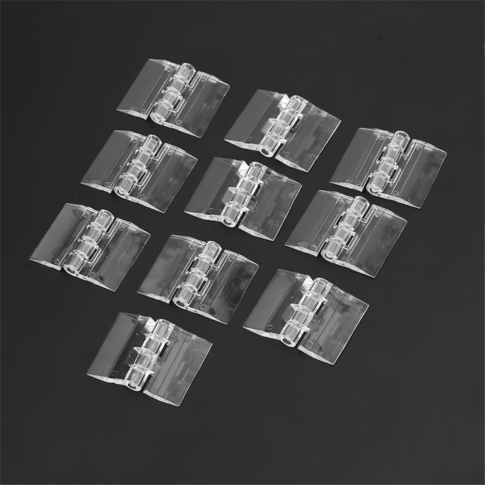 TEMU 10pcs Clear Acrylic Hinges, 25x35mm - , Wall Mount, Ideal For Small Cabinets & Home Improvement Projects, Home Improvement Accessories |