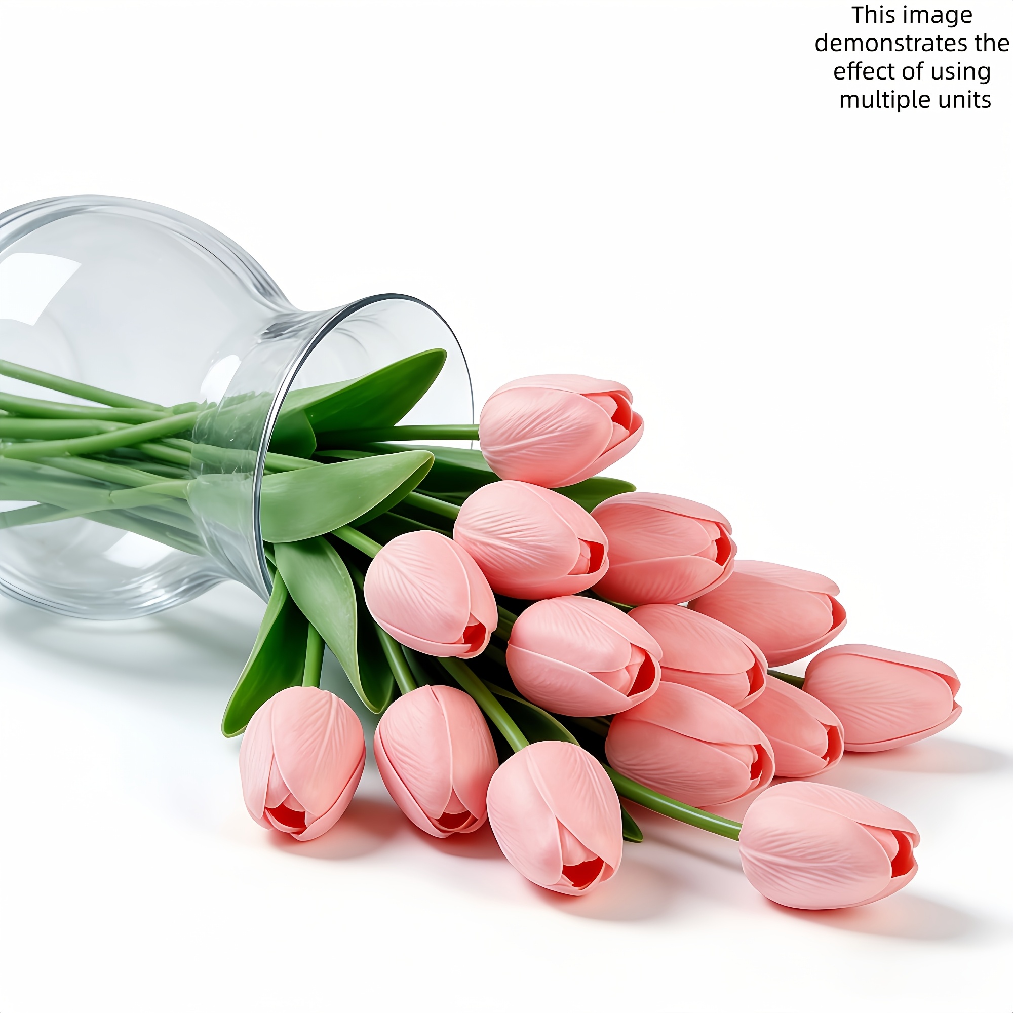 TEMU Tulips Realistic Artificial Flowers, Tulips Artificial Flowers , Tulips Artificial Flowers Bulk, Spring Easter Decoration Simulation Tulip