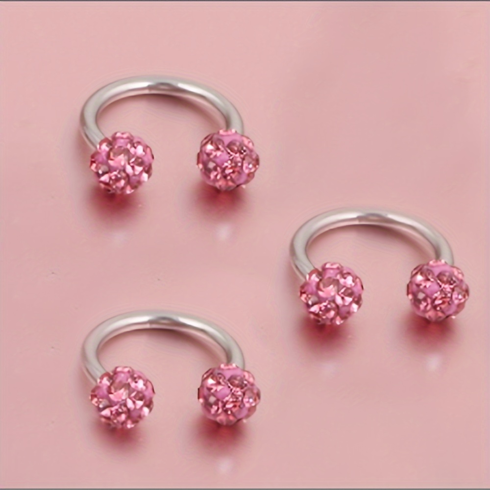 3pc Set of Small C Earrings with Water Crystal Pendants