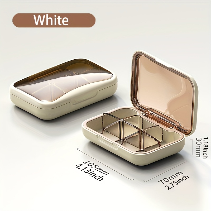 1pc 6-compartment Pill Organizer, Large-capacity Dustproof And Moisture-proof Vitamin/medicine Case, Ideal For Outdoor Use Or Travel.