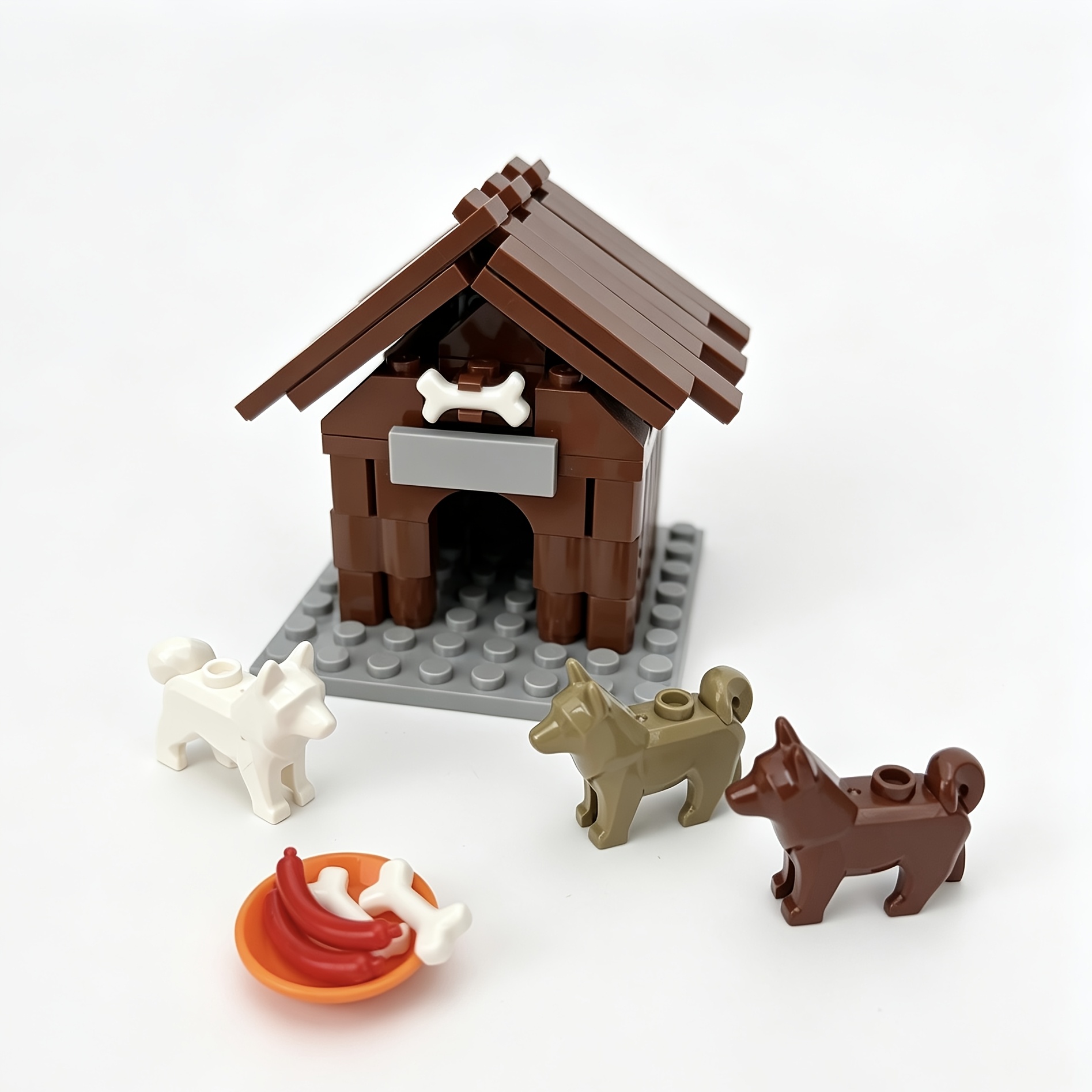 MOC Small Granule Building Blocks Toy, Creative Doghouse Scene
