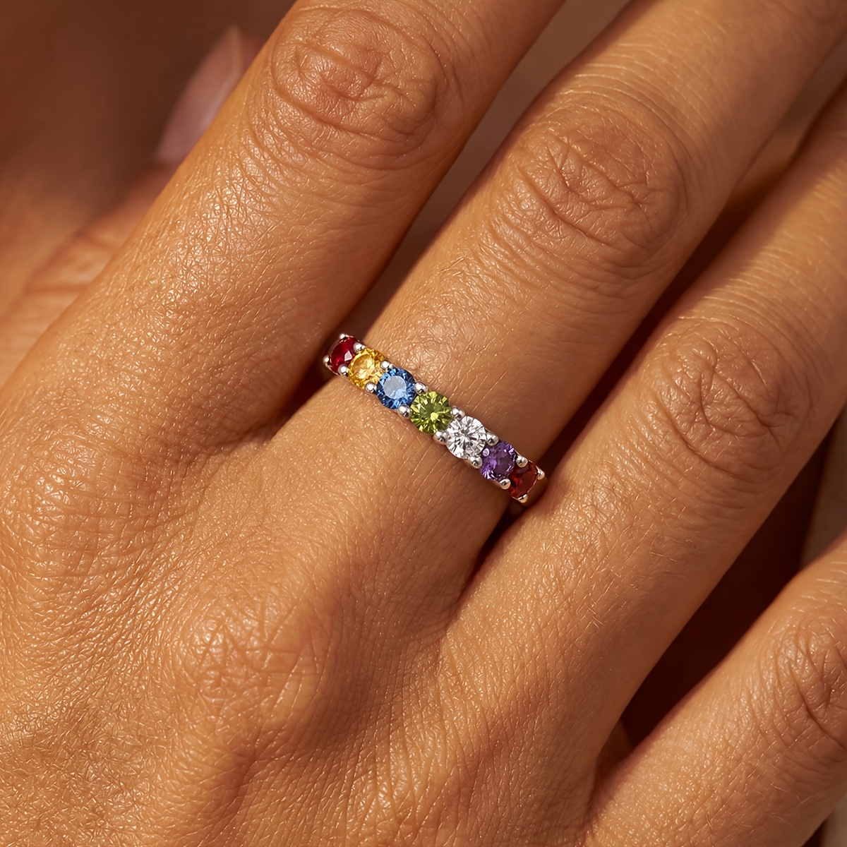 Luxury Stackable Synthetic Zirconia Rings, Wedding Band Set