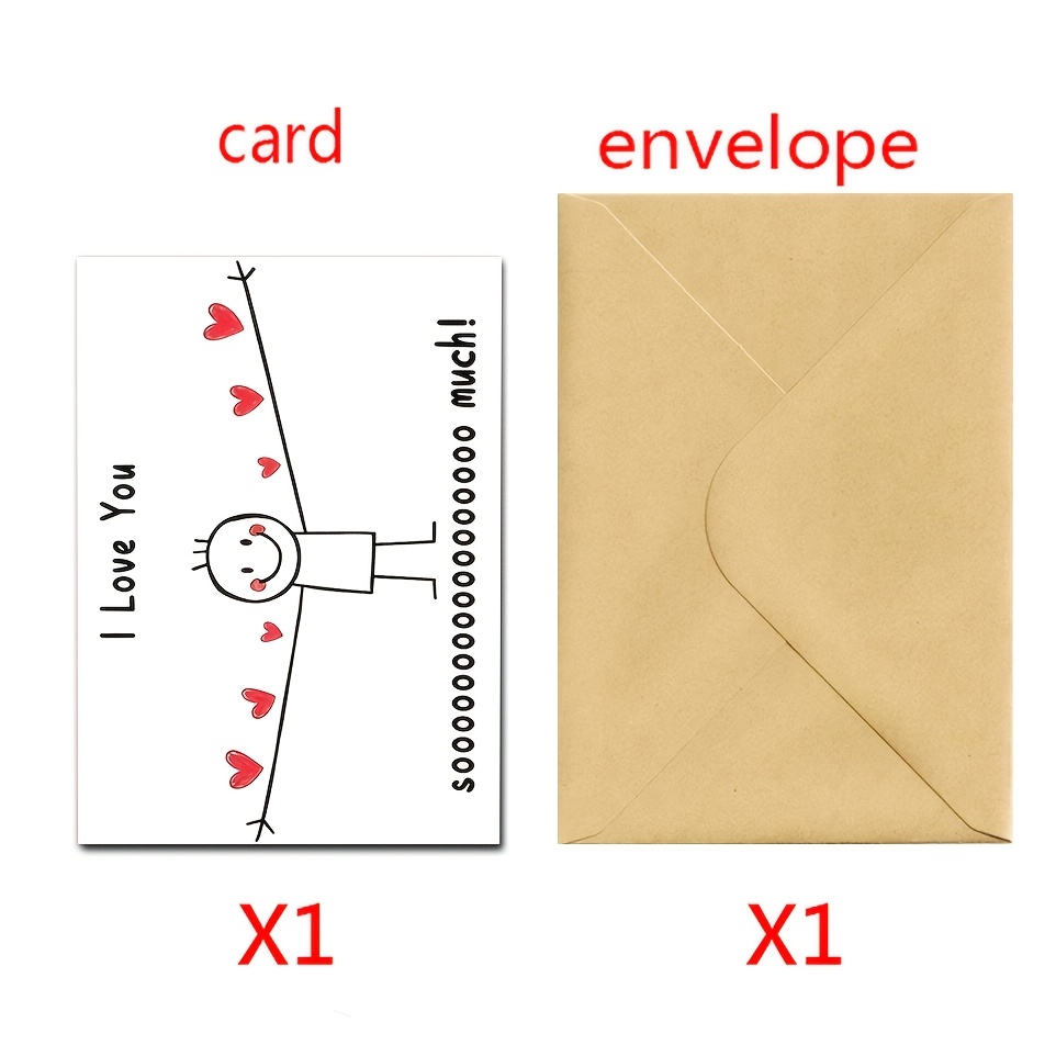 TEMU 1 Set Anniversary Greeting Card (with Envelope), "i !" Minimalist Style Card, Suitable As Anniversary Or Valentine's Day Gift For Wife/husband,