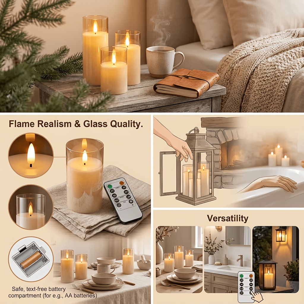 Valentine's Day Remote Control Battery-Powered Electronic Candles