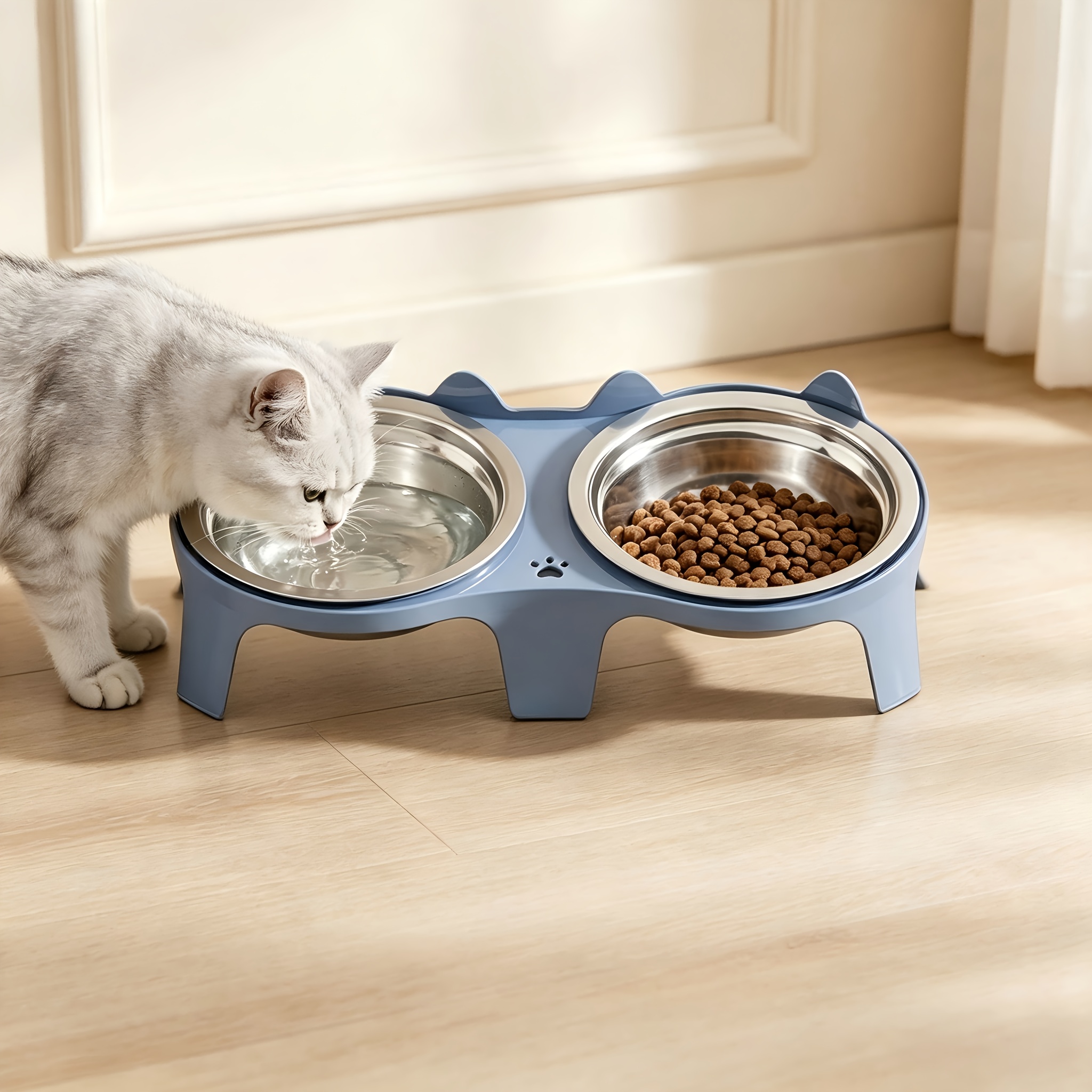 2026 New Anti-Tilt Pet Bowl with Neck-Protecting Design