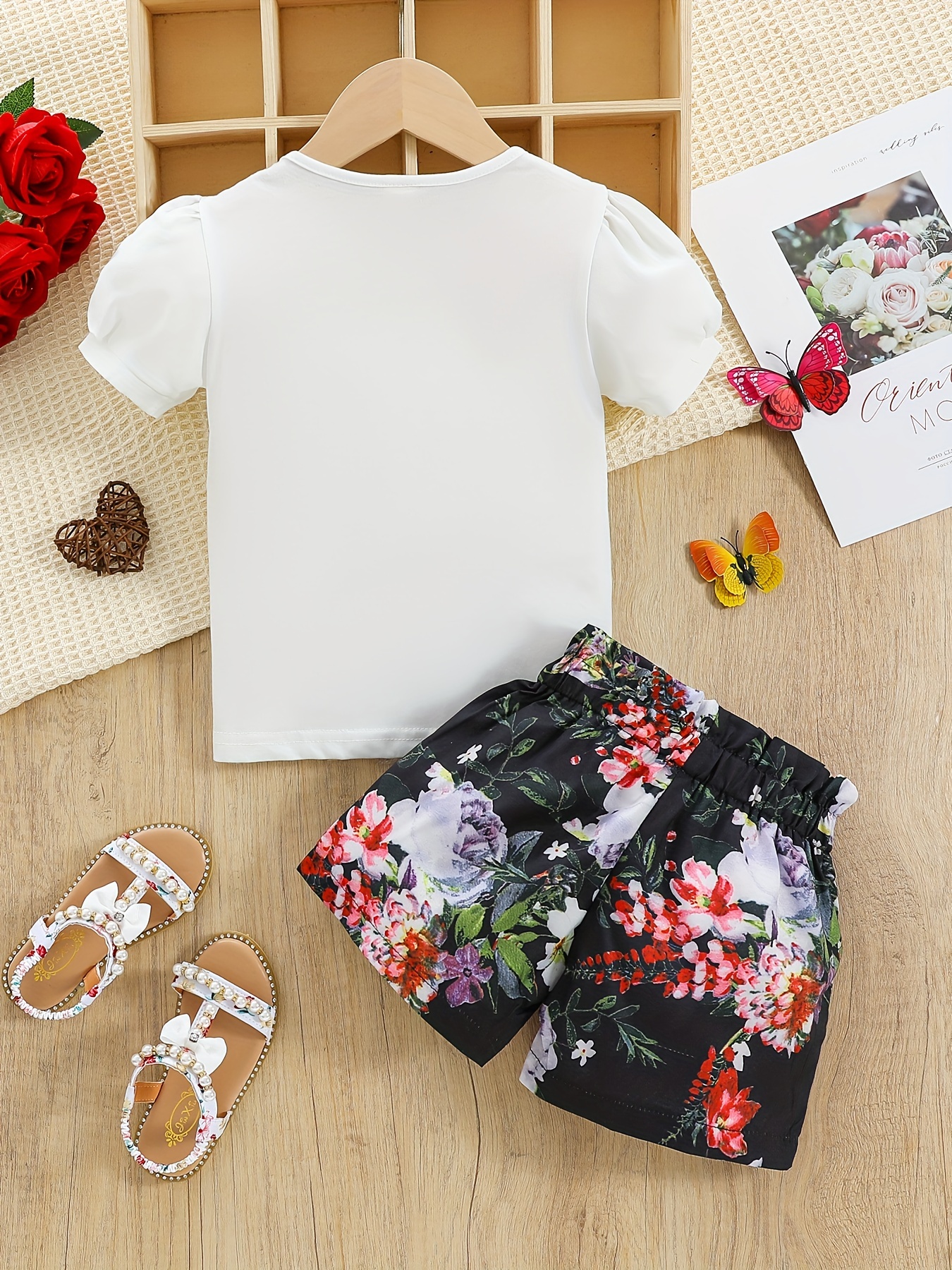 French Floral Print Short