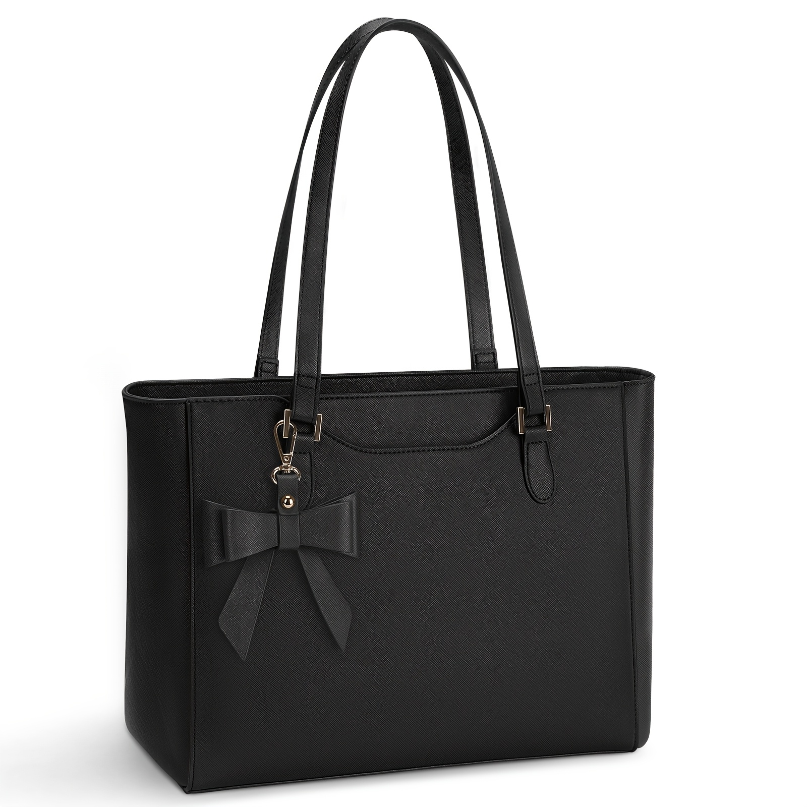 Ktmouw Handbag Women's Large Shopper Bag Women's Synthetic Leather Tote Bag Work Bag Women's Shoulder Bags Shoulder Bag Handbag For School, Black
