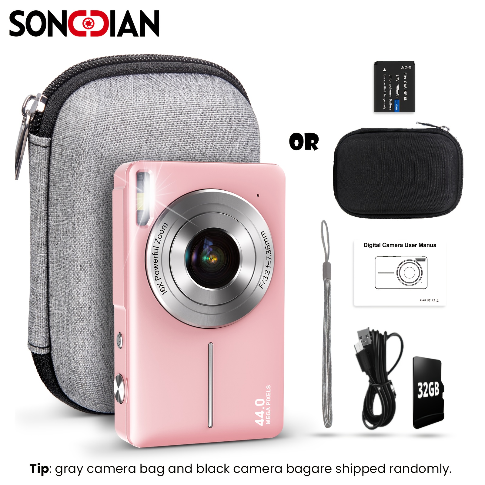 

Songdian Dc403 ' Digital Camera - Fhd 1080p, 16x , Anti-shake, Led Fill Light, Webcam , Includes Battery & 32gb Tf Card - Perfect Gift For