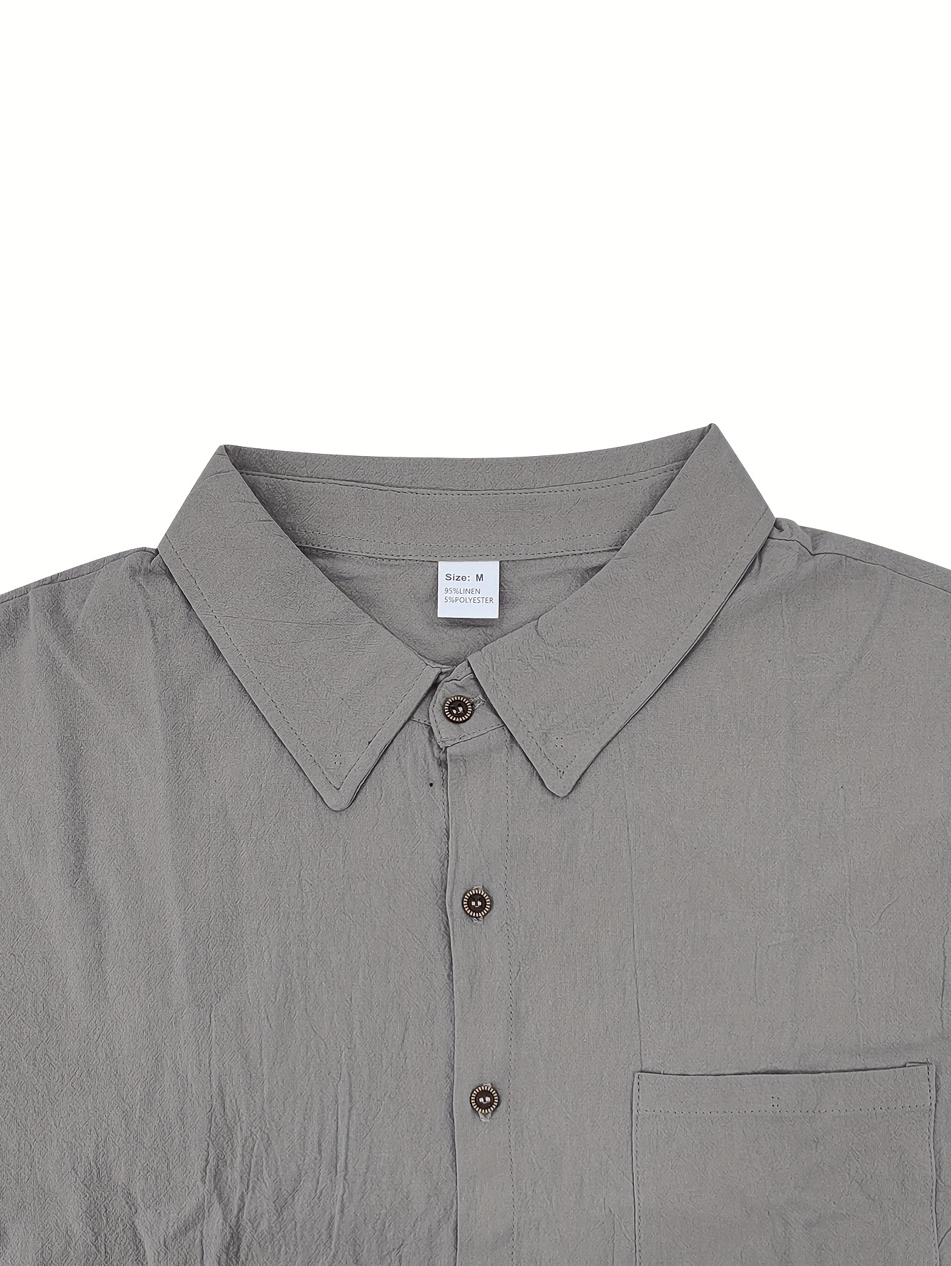 Men'S Summer Linen Casual Short Sleeve Shirt And Loose Beach Long Pants Set