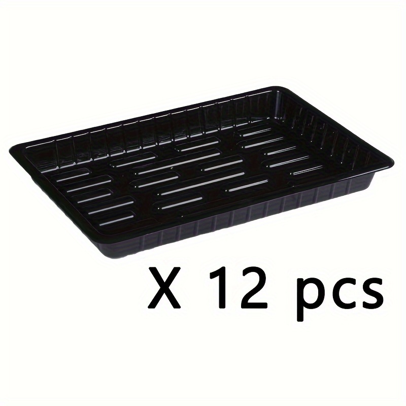 Image of 8/10/12pcs 7x10 Inch Pet Plastic Seedling Tray Nursery Tray Trays For Rotating Plants, Flowers, Fruit, And Vegetable Seedlings, Greenhouse Germination, No Drainage Holes
