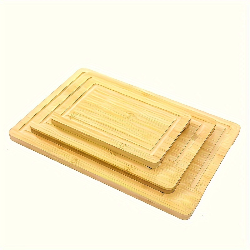 TEMU Bamboo Wood Cutting Board - Deep Juice , Ergonomic, Heavy Duty, Easy To Clean, Non-slip, And Resistant To Crack - Kitchen, Restaurant, And Outdoor Use, Father's Day Gift
