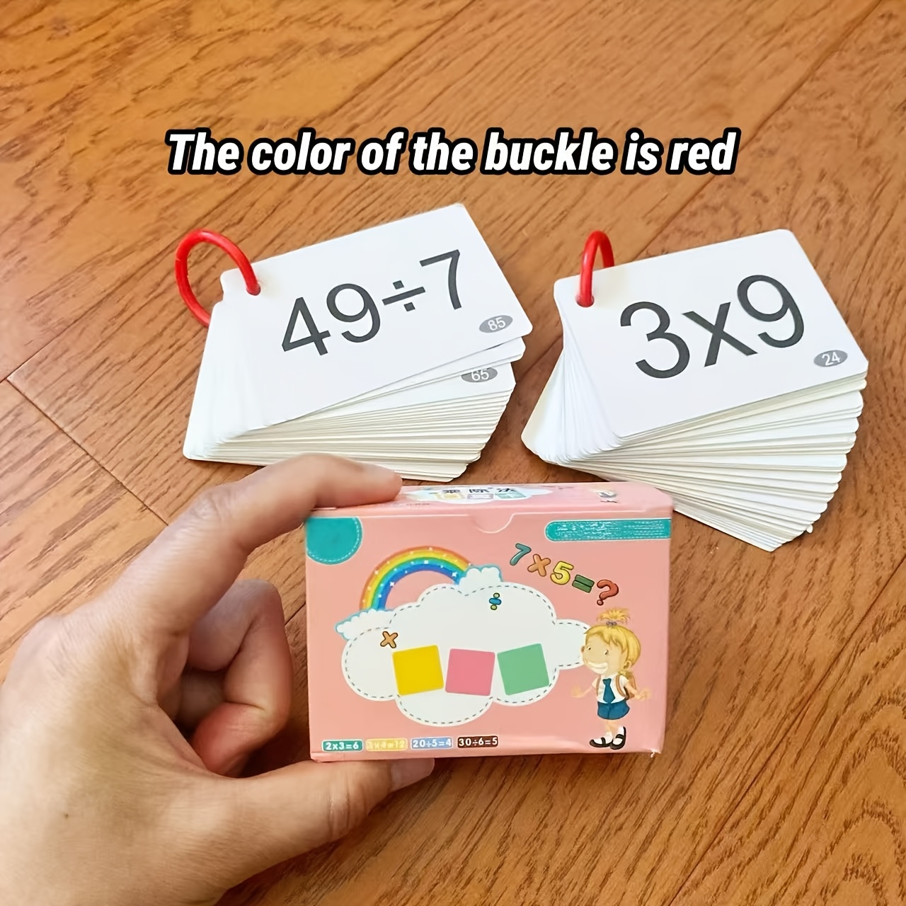 90pcs/box Multiplication And Division Flashcards - Includes 2 Rings, Practice Tool, Math Formula Memory Aid, School Supplies
