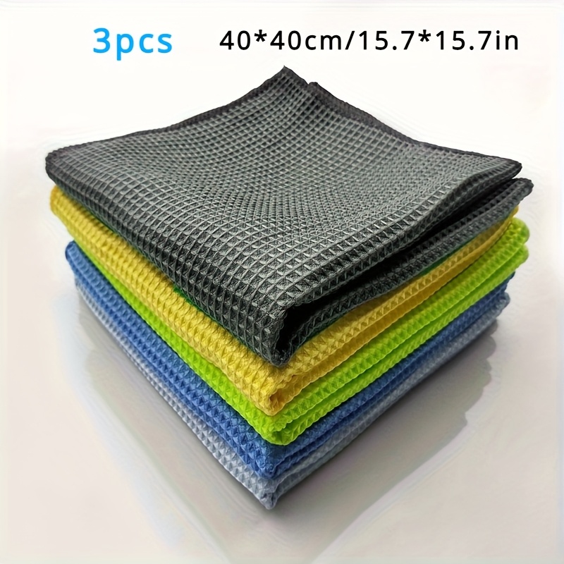 TEMU Grid Cleaning Cloth, Pineapple-pattern Cleaning Cloth, Honeycomb-shaped Glass Drying Cloth, Interior Cloth