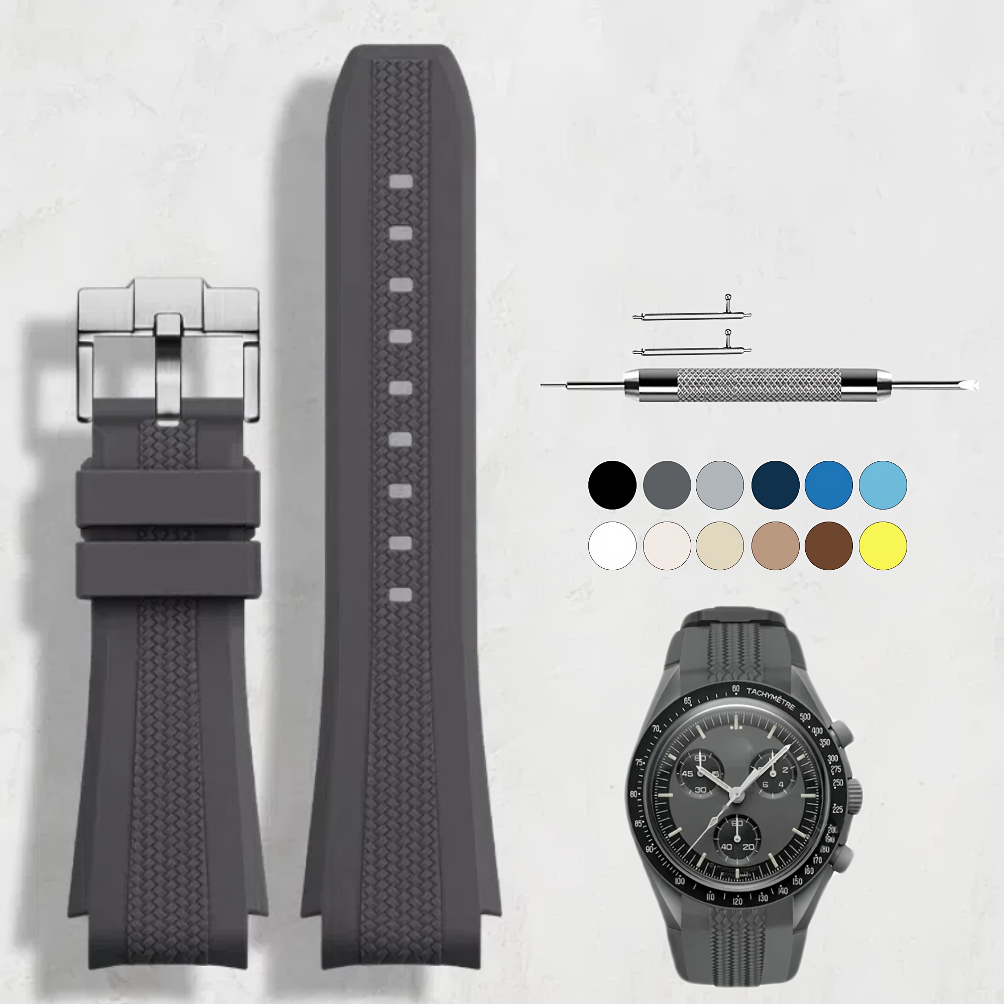 TEMU Correa Compatible para Reloj Swatch 20mm - Banda Deportiva de Silicona e Impermeable con Hebilla, Rápida para Hombres y Mujeres, Accesorio