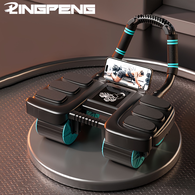 

Lingpeng Smart Ab Roller With Automatic Rebound - 4-wheel & Elbow Support Pad, Pp/tpe Material, Ideal For Home Fitness, Lingpeng