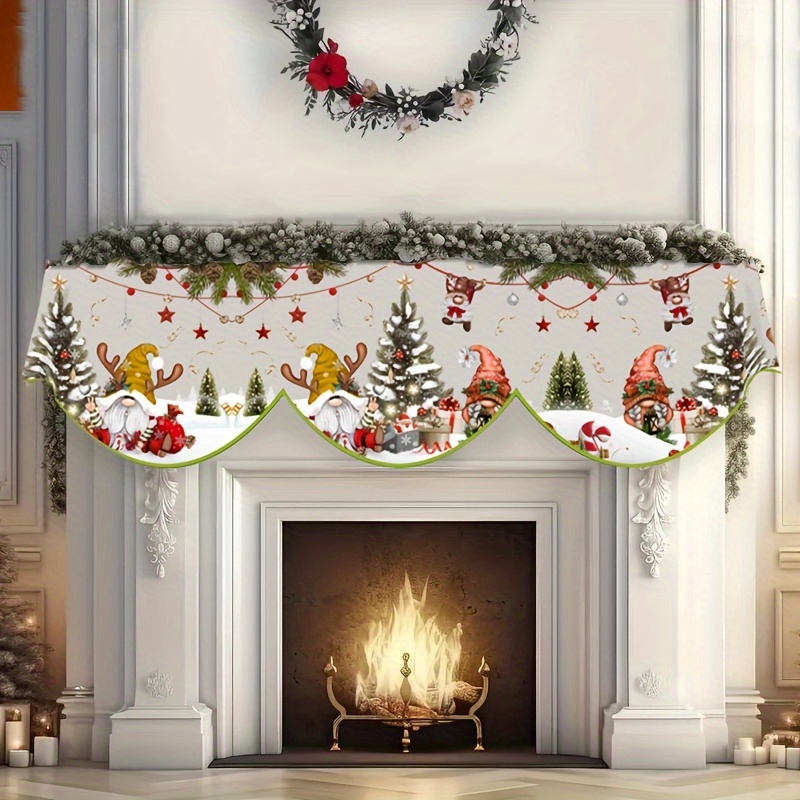 

1pc, Christmas , & Fireplace , 19.6x78.7 , Polyester, Rectangular, , For , Fireplace Decor