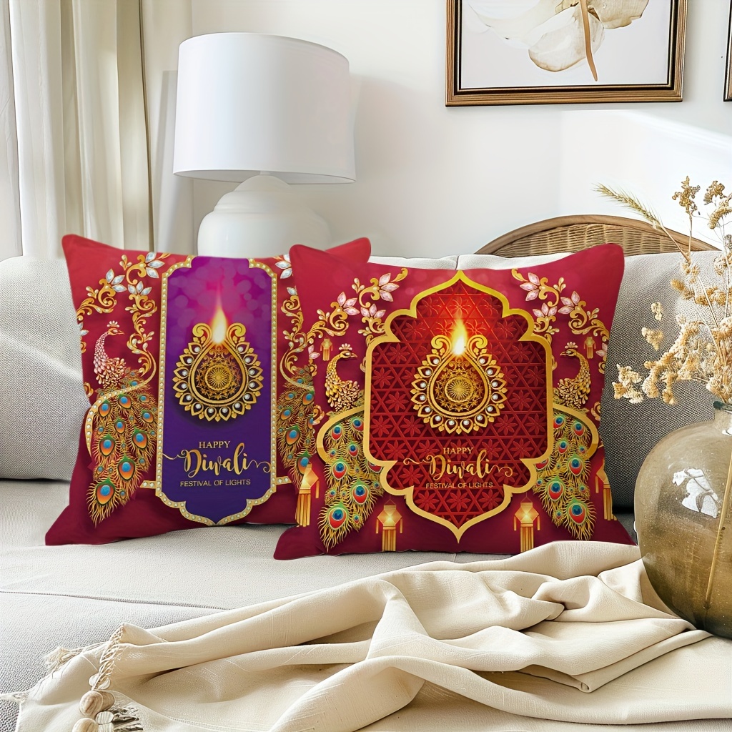 set throw pillow covers 18 18 luxury deep peacock Temu