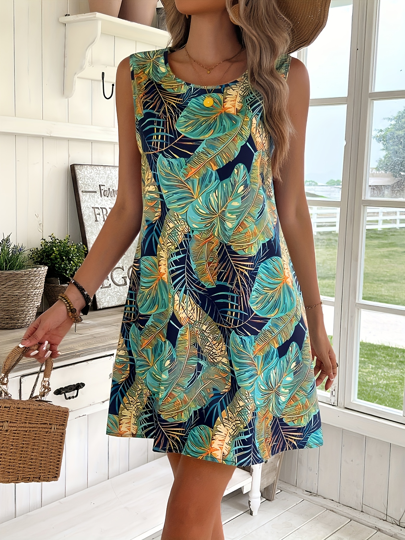 chinese dress ladies Round neck sleeveless linen vest A-line long dress – liwisi