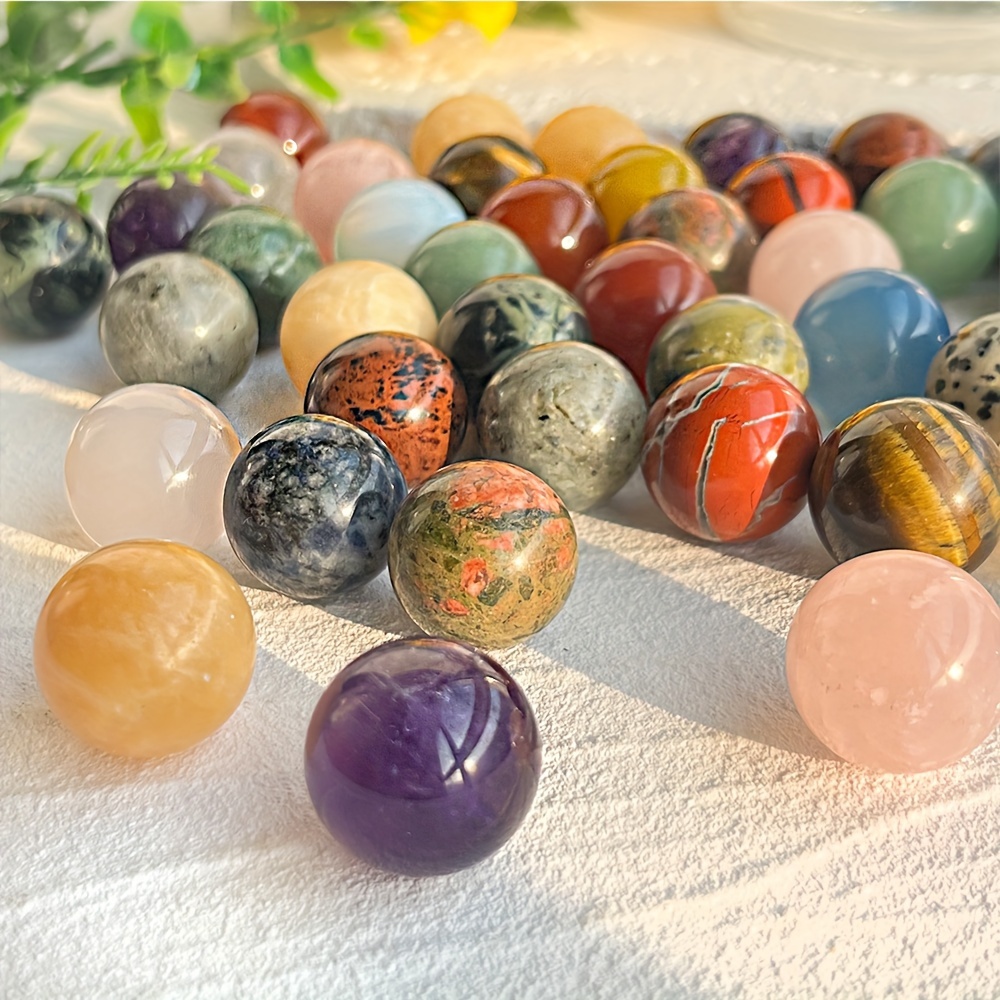 Natural Gemstone Crystal Small Ball 7 Crystal Stone Home - Temu New Zealand