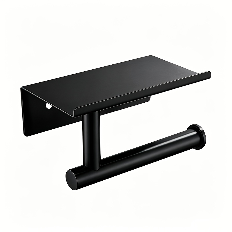 TEMU 1 Commercial Hand Towel Holder, Tissue Holder, Toilet Paper Holder, Roll Paper Holder With Shelf, Adhesive-mounted Or Screw-fixed, Suitable For