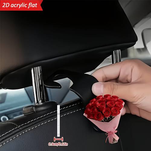 item picture acrylic 2d seat back hook multifunctional durable car interior accessory suitable for all car models set of 2