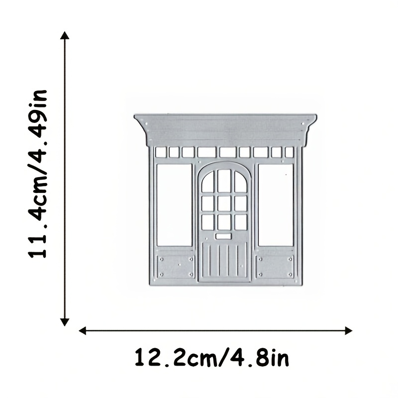 Image of 1pc Hollow Door Christmas Card Making Mold, Striped Frame Cutting Mold, Used For 3d Layered Parties, Wedding Invitation Card Making Template, Decoration Template Die-cutting Mold